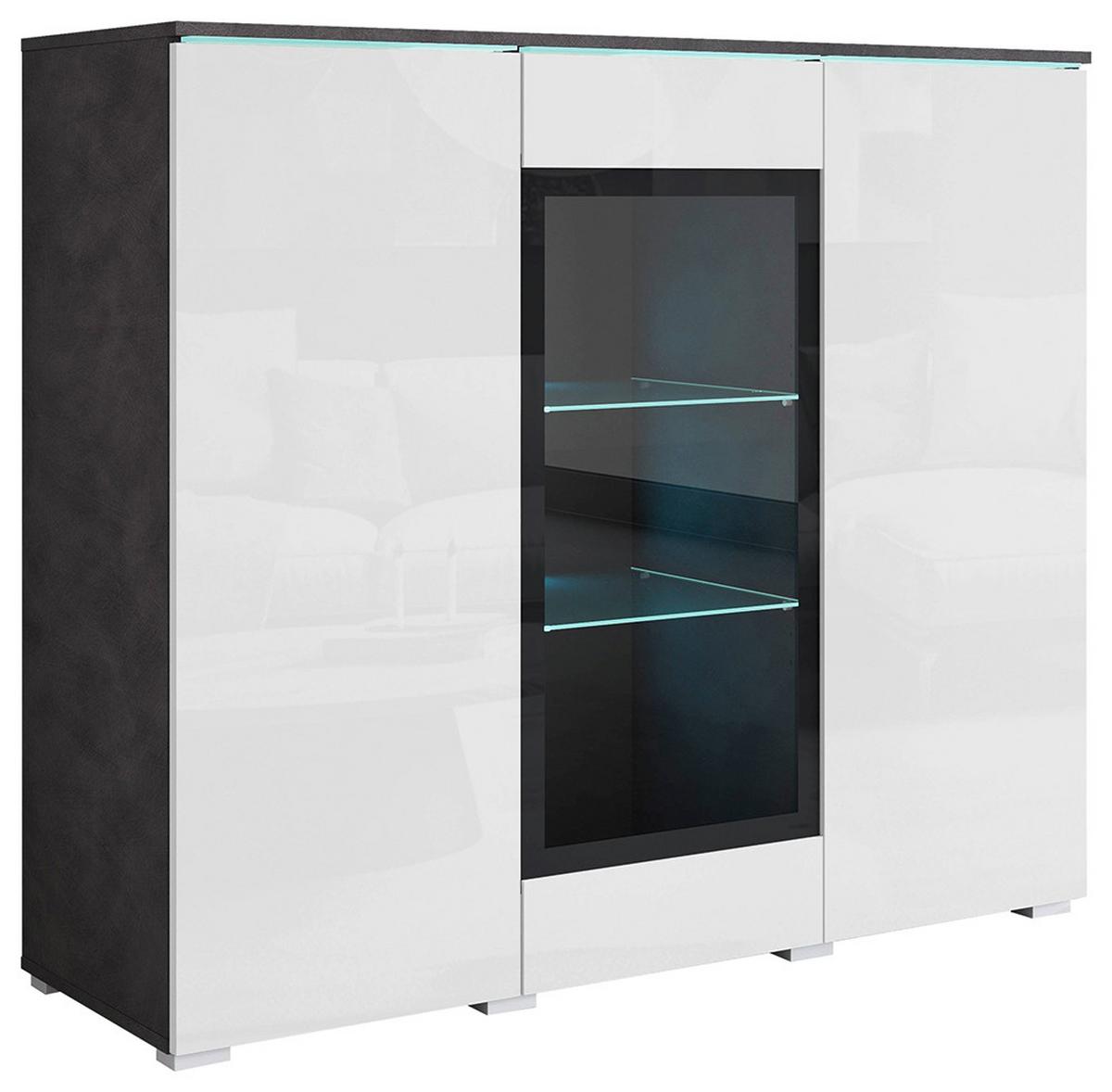 VYSOKÁ KOMODA VERA 120 - šedá/antracitová, Trend, kompozitní dřevo/plast (120/103,3/39,5cm) - P & B