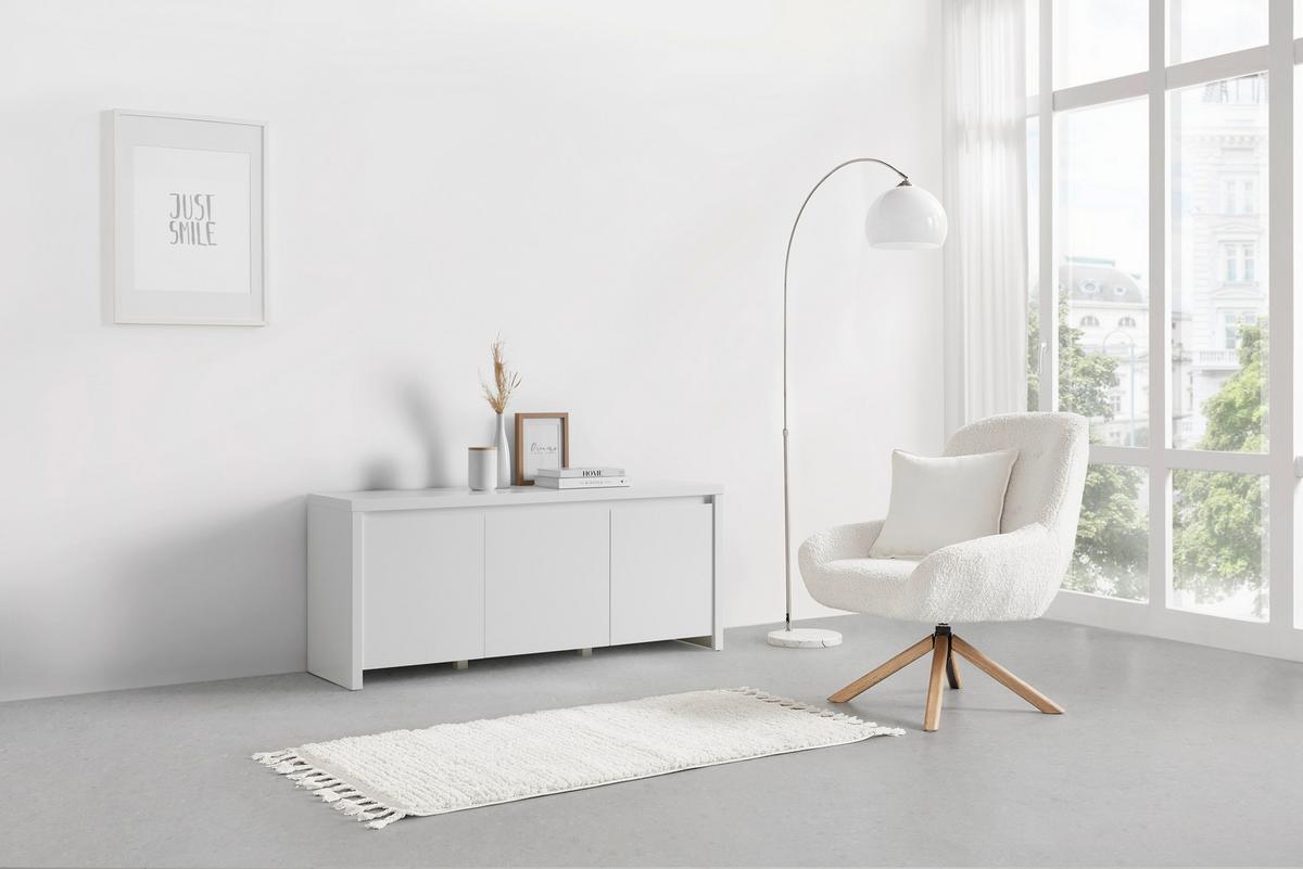 Nízka komoda LARIOS biela - čierna/biela, Modern, kompozitné drevo/plast (143/61/40cm) - Mömax