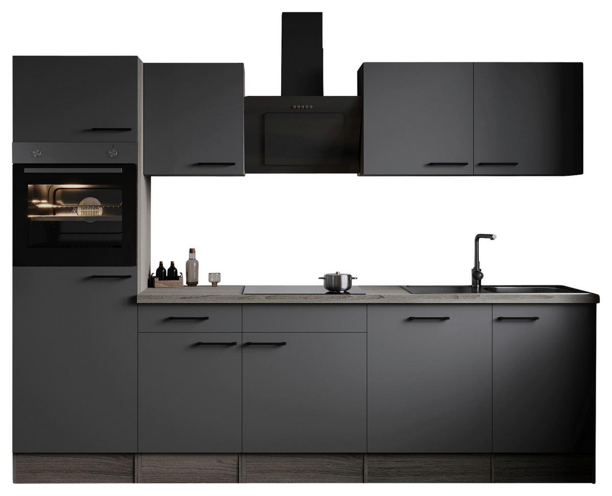 Küchenblock Oliver Grau, Eiche Dekor B: 280 Cm - Eichefarben/Eiche Artisan, Design, Holzwerkstoff (280cm) - Respekta