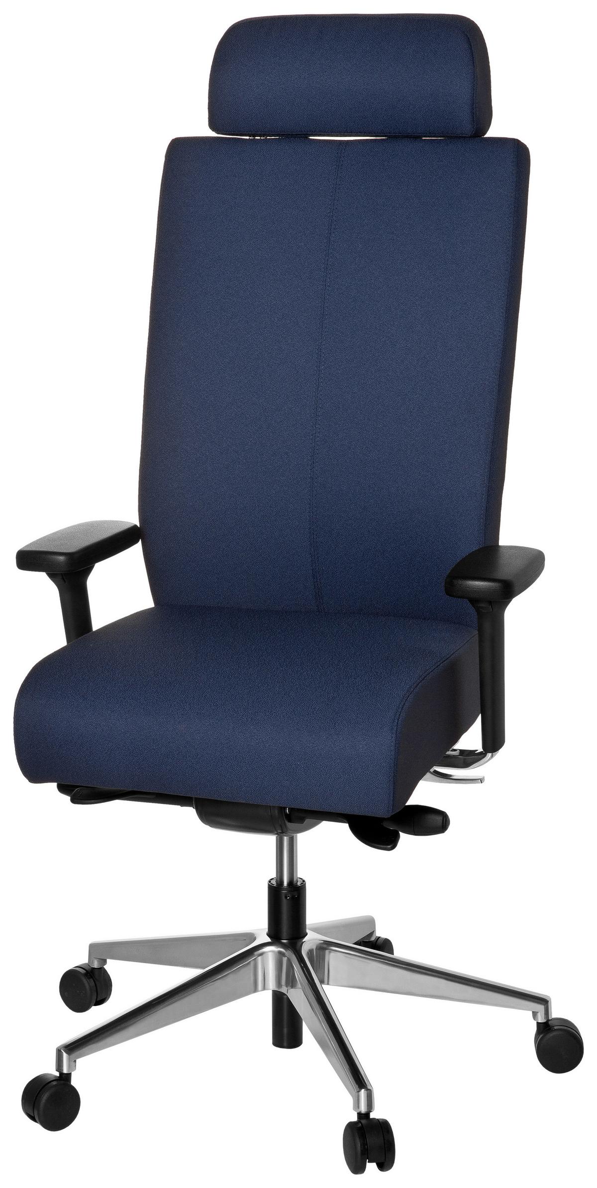 Drehstuhl Pro-Tec Xxl Dunkelblau - Alufarben/Schwarz, MODERN, Kunststoff/Textil (59/138/49cm) - MID.YOU