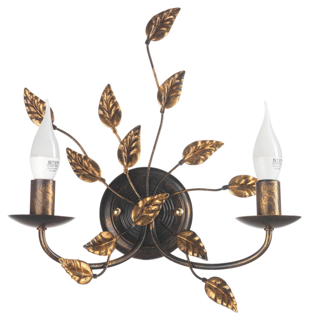 Wandleuchte Collana Bronzefarben L: 36 cm - Bronzefarben, KONVENTIONELL, Metall (36/16/42cm)