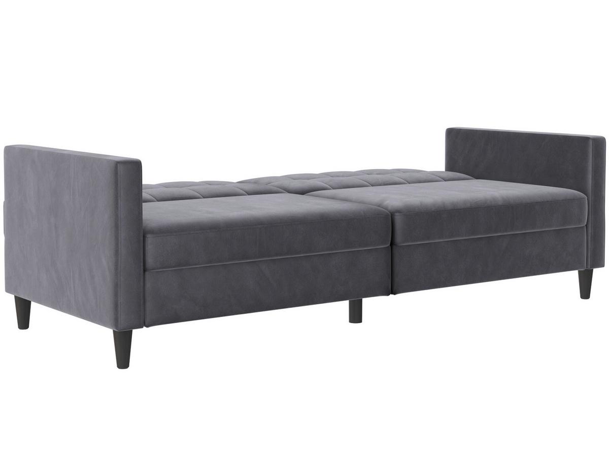 Schlafsofa Hannover Anthrazit, mit Schlaffunktion - Anthrazit/Schwarz, Basics, Textil (203/82/83cm) - Livetastic