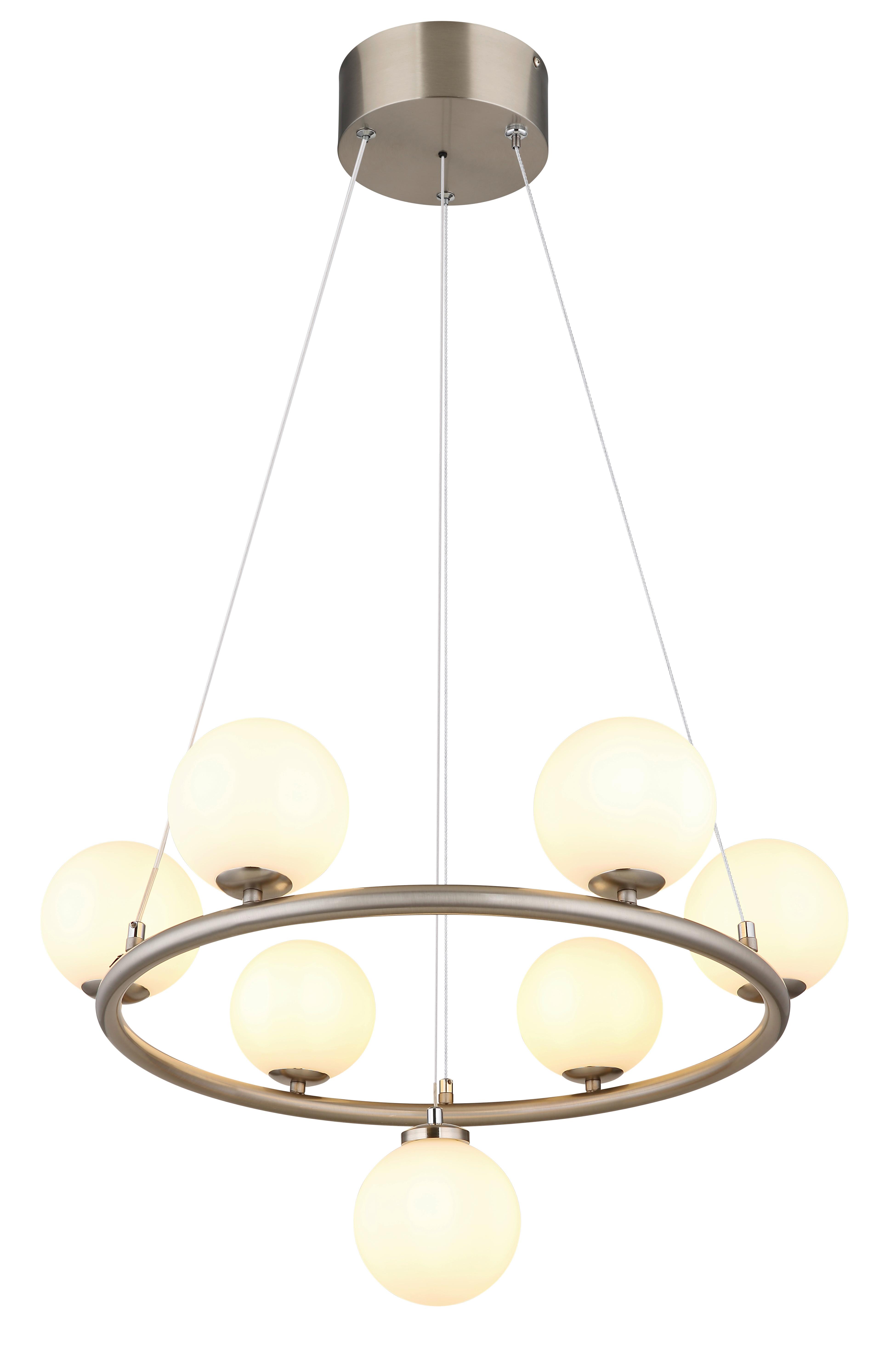 LED-Hängeleuchte 56140-5h - Schwarz/Weiß, Design, Glas/Kunststoff (60/120cm) - Globo