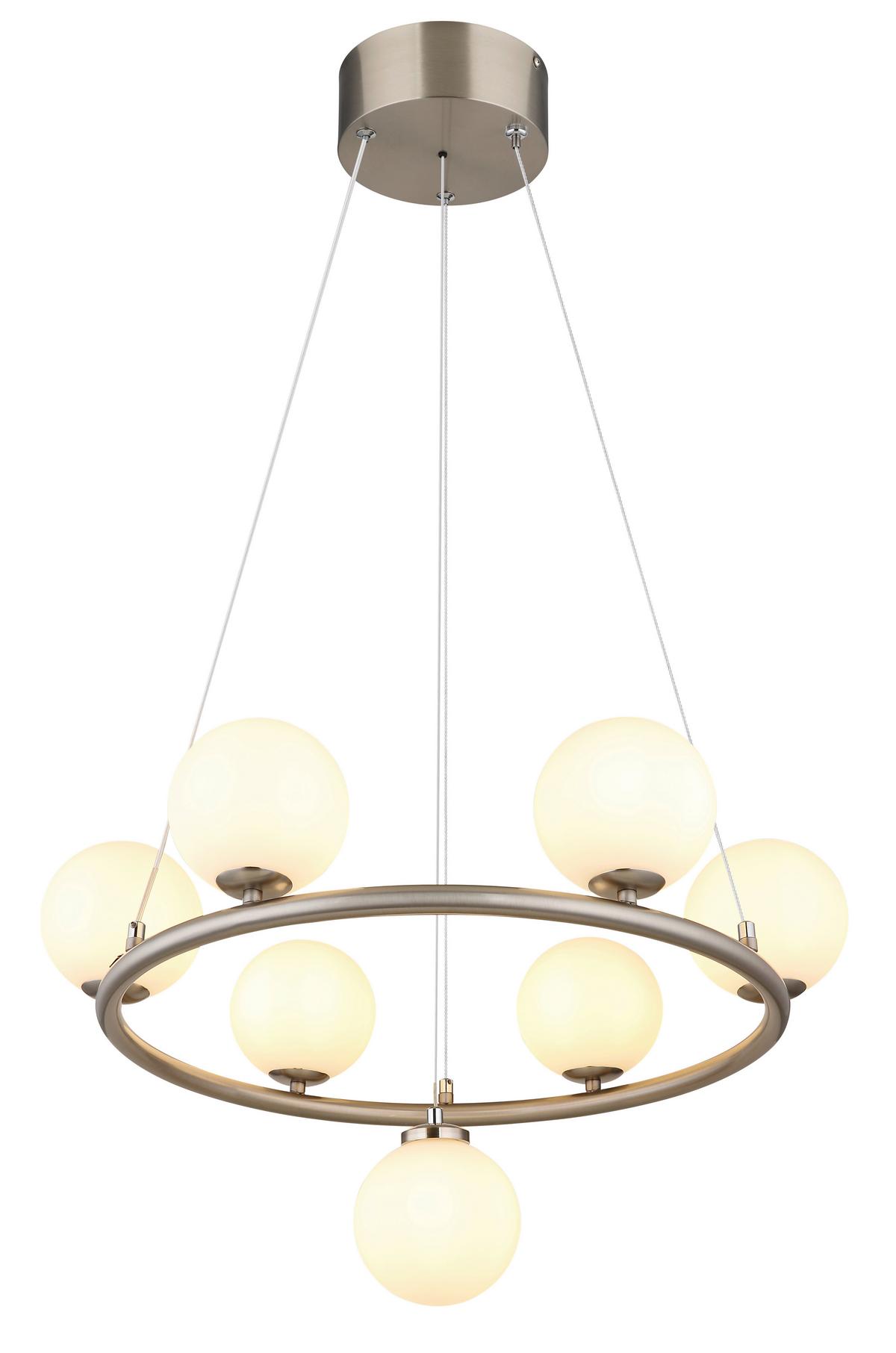 LED-Hängeleuchte 56140-5h - Schwarz/Weiß, Design, Glas/Kunststoff (60/120cm) - Globo