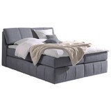 Boxspringbett Flora 160x200 cm Hellgrau - Hellgrau/Schwarz, MODERN, Textil (160/200cm) - Livetastic