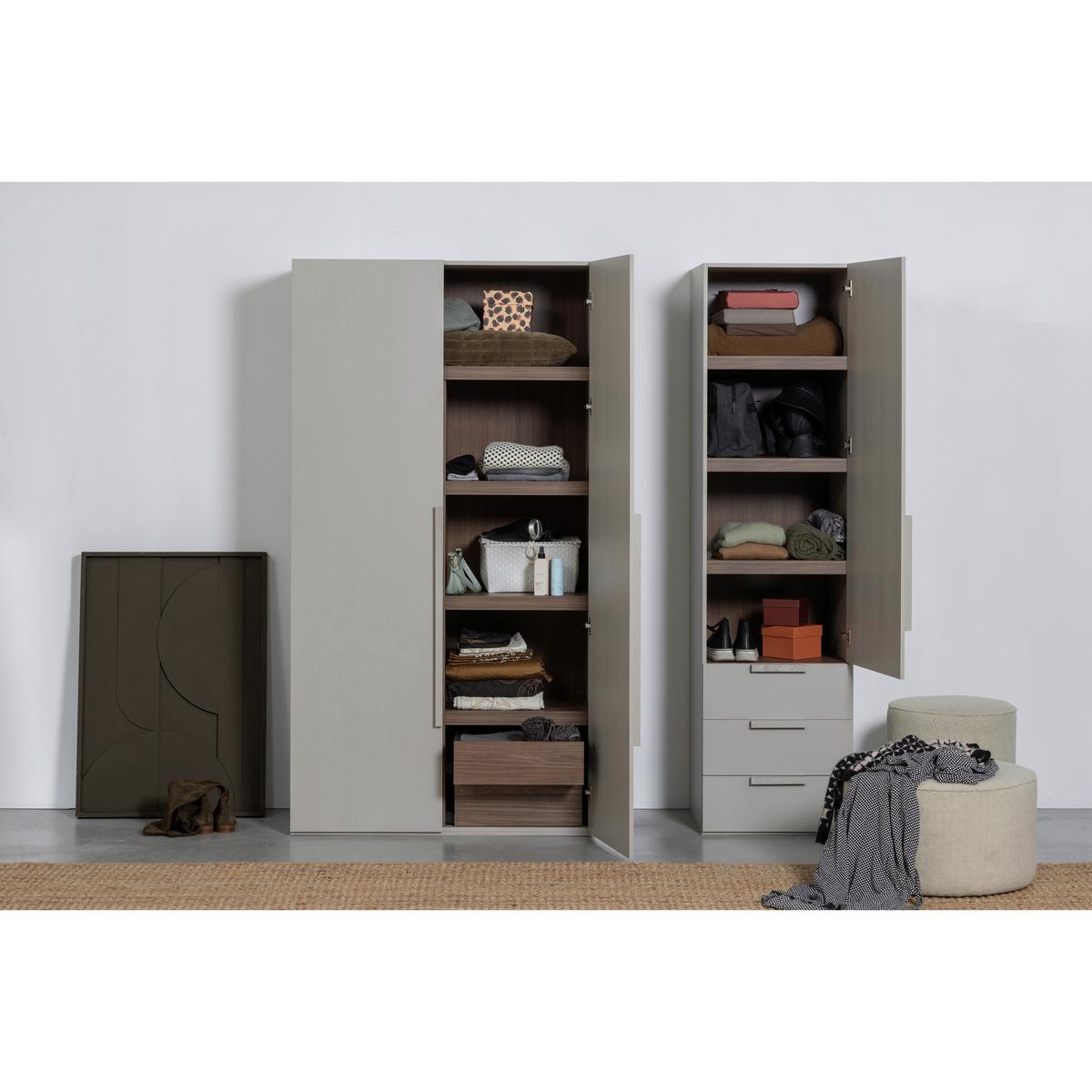 Drehtürenschrank Rens, Grau B: 55 Cm - Grau, Design, Holz (55/210/58cm) - Livetastic