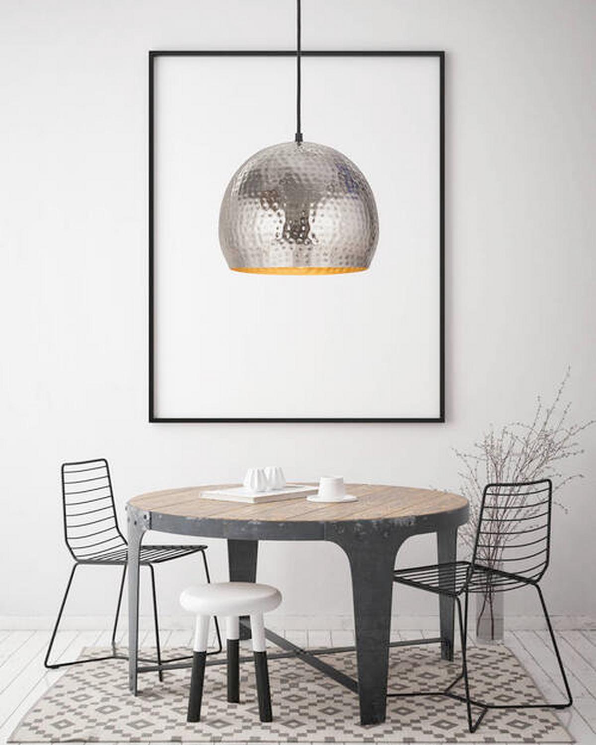 HÄNGELEUCHTE Nickelfarben, E27, 40W - Nickelfarben, Trend, Metall (27/21/27cm) - Kayoom