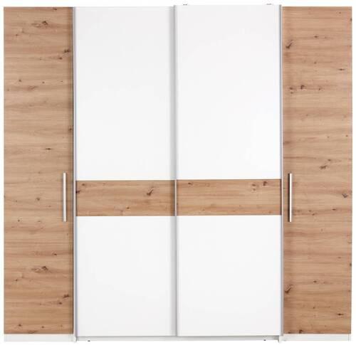 Drehtürenschrank B: 215 Cm Fabio Weiß/eiche Artisan Dekor