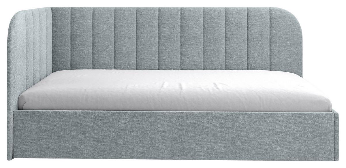 Polsterbett Millow Links Minttürkis Lf: 90x200 Cm - Schwarz/Minttürkis, MODERN, Holz/Holzwerkstoff (90/200cm) - MID.YOU