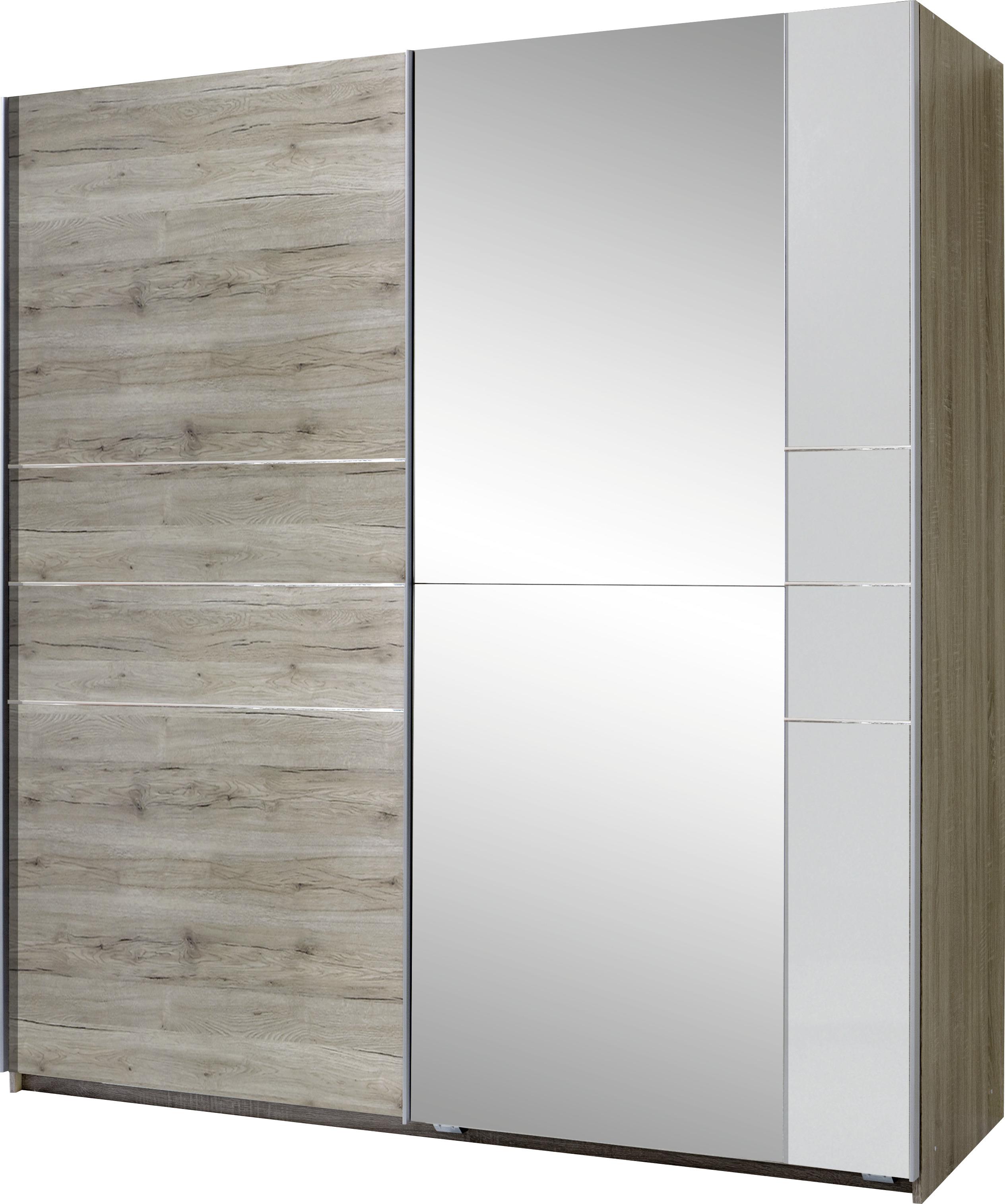 Tolóajtós Szekrény Stripe 180/198 Cm - tölgyfa, Modern, fa (180/198/64cm)