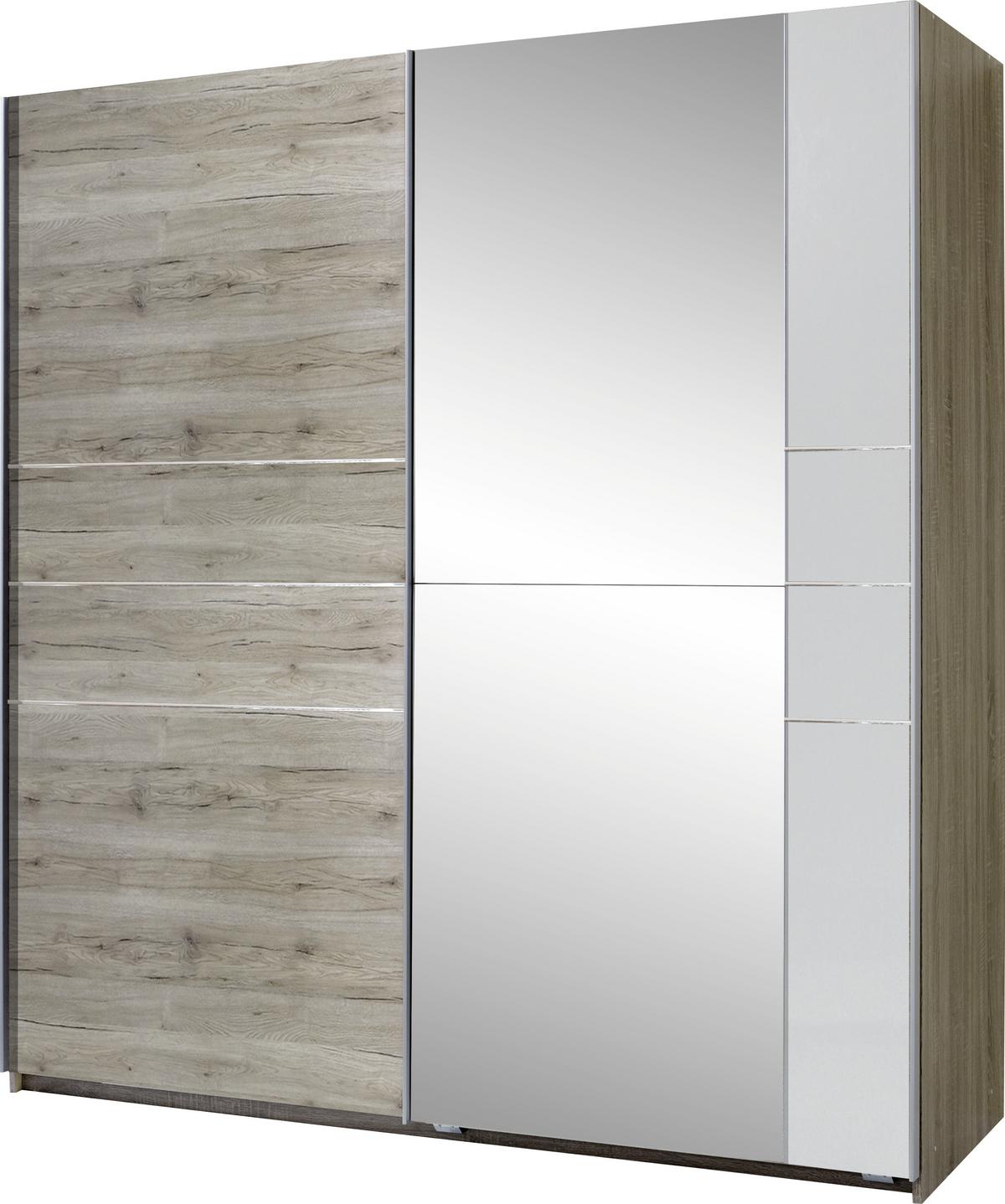 Tolóajtós Szekrény Stripe 180/198 Cm - tölgyfa, Modern, fa (180/198/64cm)
