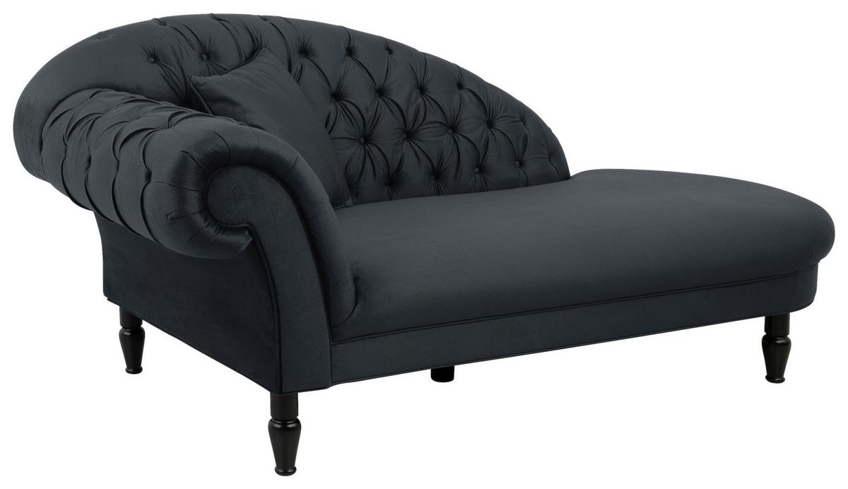Récamiere Cupido - Anthrazit/Schwarz, Design, Textil (216/91/103cm) - MID.YOU