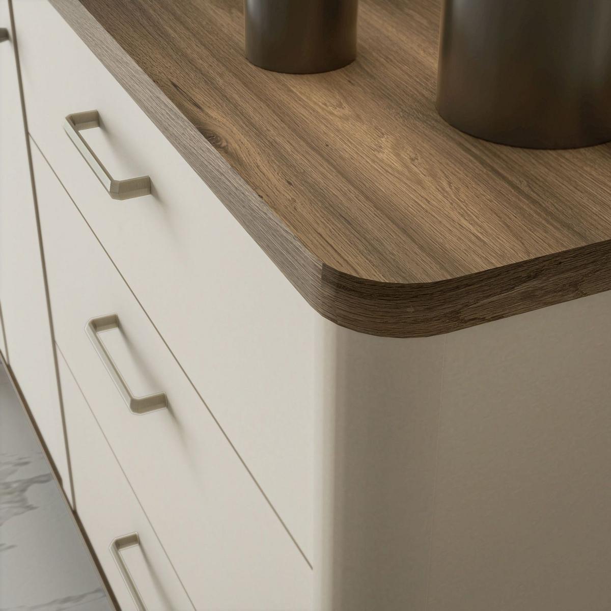 Komoda, piesková/dub Valencia - piesková/farba duba, Modern, kompozitné drevo (179,8/91,7/41,2cm)