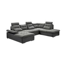 Sedacia súprava v tvare U JAKARTA, sivá / čierna - čierna/sivá, Design, textil/plast (170/324/218cm) - MID.YOU