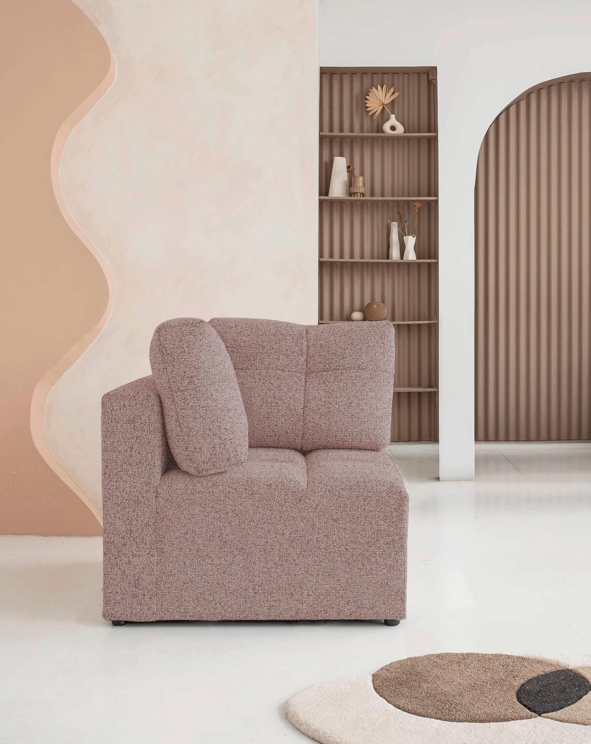 Sofaelement Lulu Rot B: 91cm - Rot/Schwarz, Design, Textil (91/94/91cm) - MID.YOU