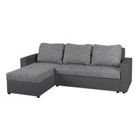 Univerzálna sedačka HIT, sivá umelá koža / sivá tk. - čierna/sivá, Design, kompozitné drevo/textil (147/228cm) - P & B