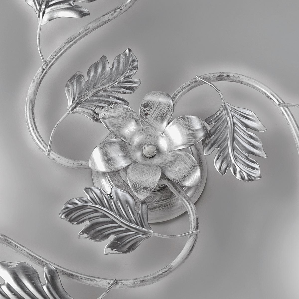Deckenleuchte 4836/pl3 - Silberfarben/Weiß, KONVENTIONELL, Glas/Metall (60/20cm)