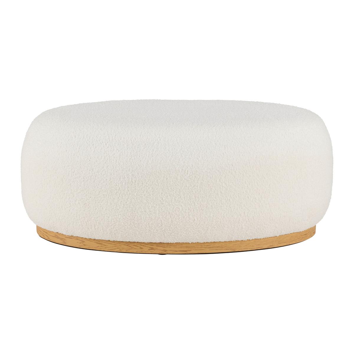 Taburetka DARBY, biela látka TEDDY, max. 120 kg - biela, Lifestyle, drevo/textil (88/35/54cm) - Mömax