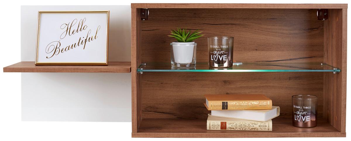 ZÁVĚSNÁ SKŘÍŇKA AVENSIS NEW - bílá/barvy dubu, Konvenční, kompozitní dřevo/sklo (112/43/25cm) - Luca Bessoni