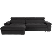Ecksofa mit Bettkasten Perry Graphitfarben 292x183 cm - Silberfarben/Graphitfarben, Design, Textil (183/292cm) - Livetastic