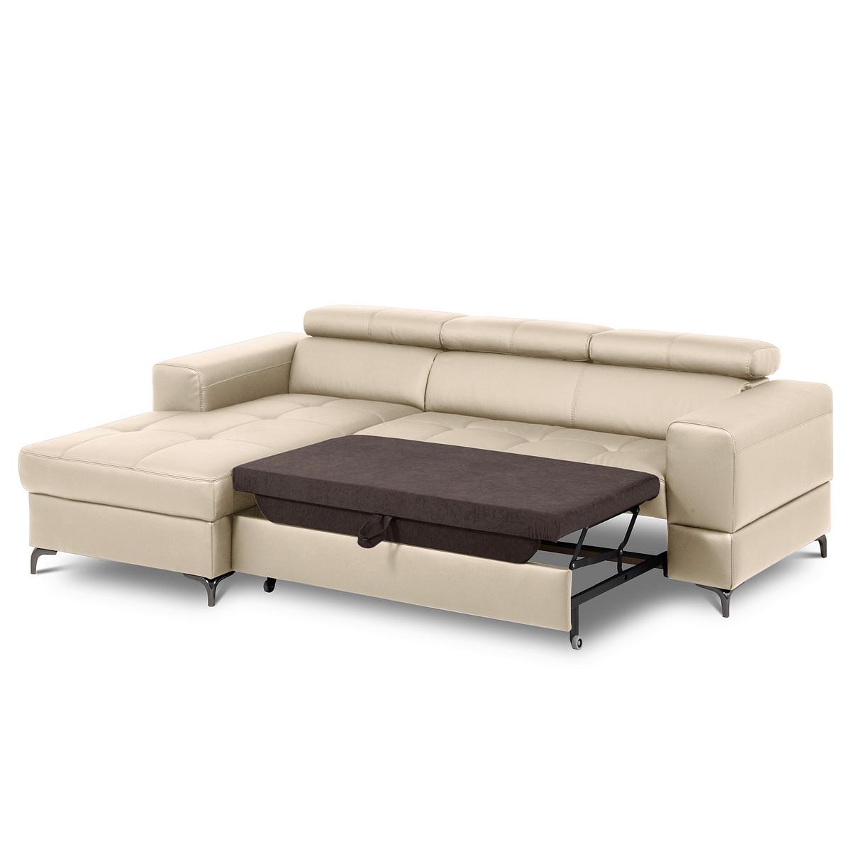 Ecksofa Torino Teilleder Grau 173x247 - Schwarz/Grau, Design, Leder/Textil (173/247cm) - Livetastic