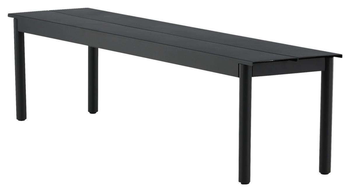 Gartenbank Modena - Schwarz, KONVENTIONELL, Metall (180/35/40cm) - Gardenson