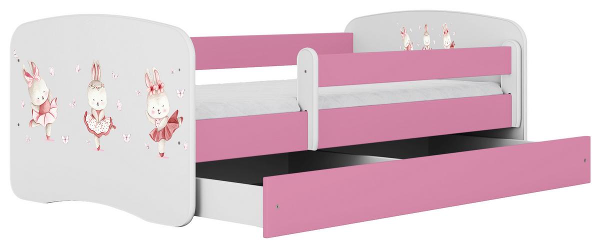 Kinder-/Juniorbett Babydreams inkl. Matratze 80x160 - Pink/Birkefarben, MODERN, Holz/Holzwerkstoff (80/160cm) - MID.YOU