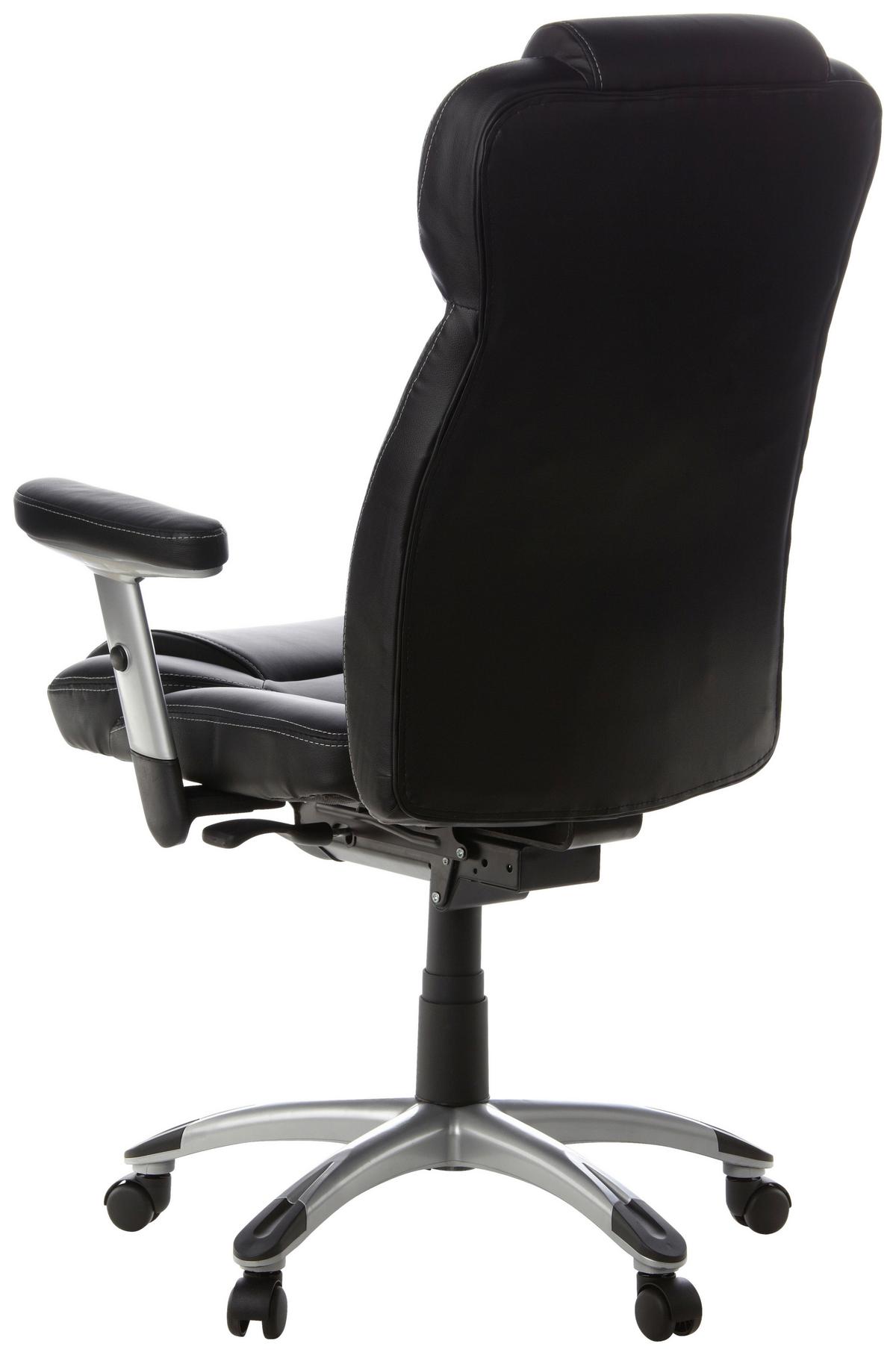 Chefsessel Embassy 200 Schwarz - Silberfarben/Schwarz, MODERN, Kunststoff/Textil (63/131/53cm) - MID.YOU