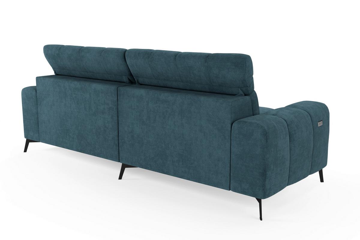 Rohová sedačka LAYA, pravá, petrolejová tkanina MEMPHIS - petrolej, Moderní, textil (250/155cm) - Premium Living