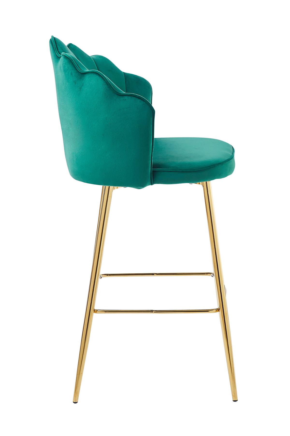 Barhocker-set Grün B: 52 Cm - Goldfarben/Grün, MODERN, Textil/Metall (52/100/54cm) - Livetastic