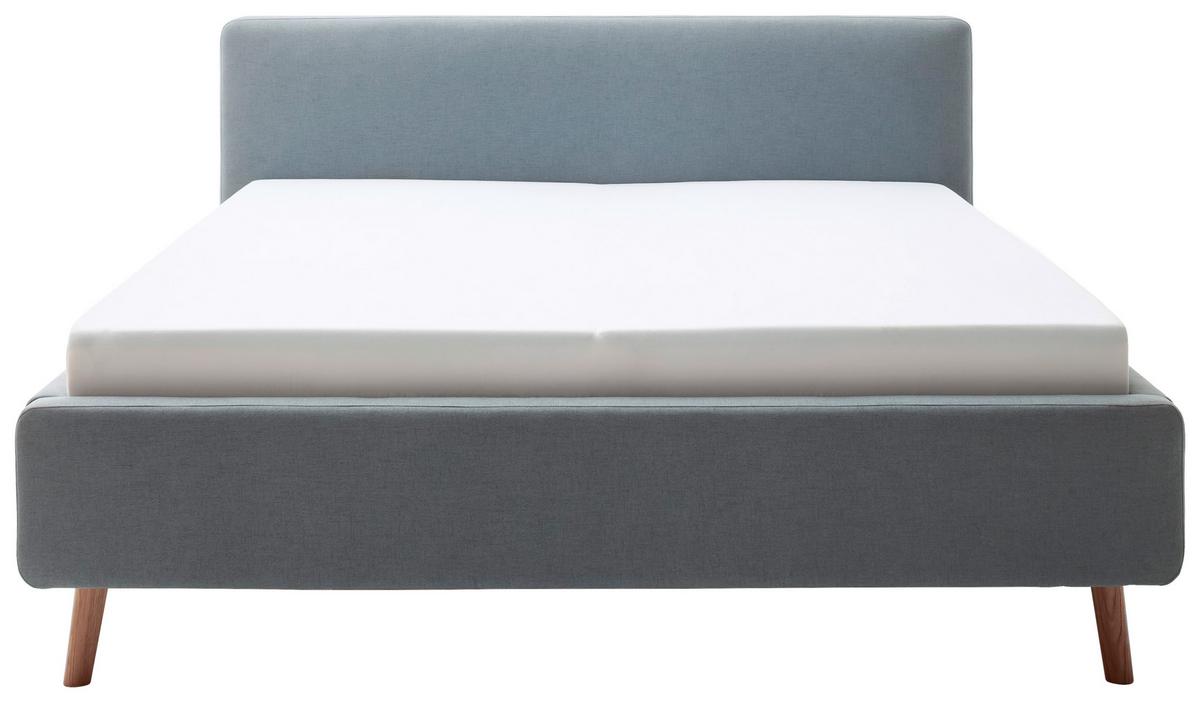 Polsterbett Mattis 160x200cm Blau, inkl. Bettkasten - Blau/Hellblau, Design, Holz/Textil (160/200cm) - Livetastic