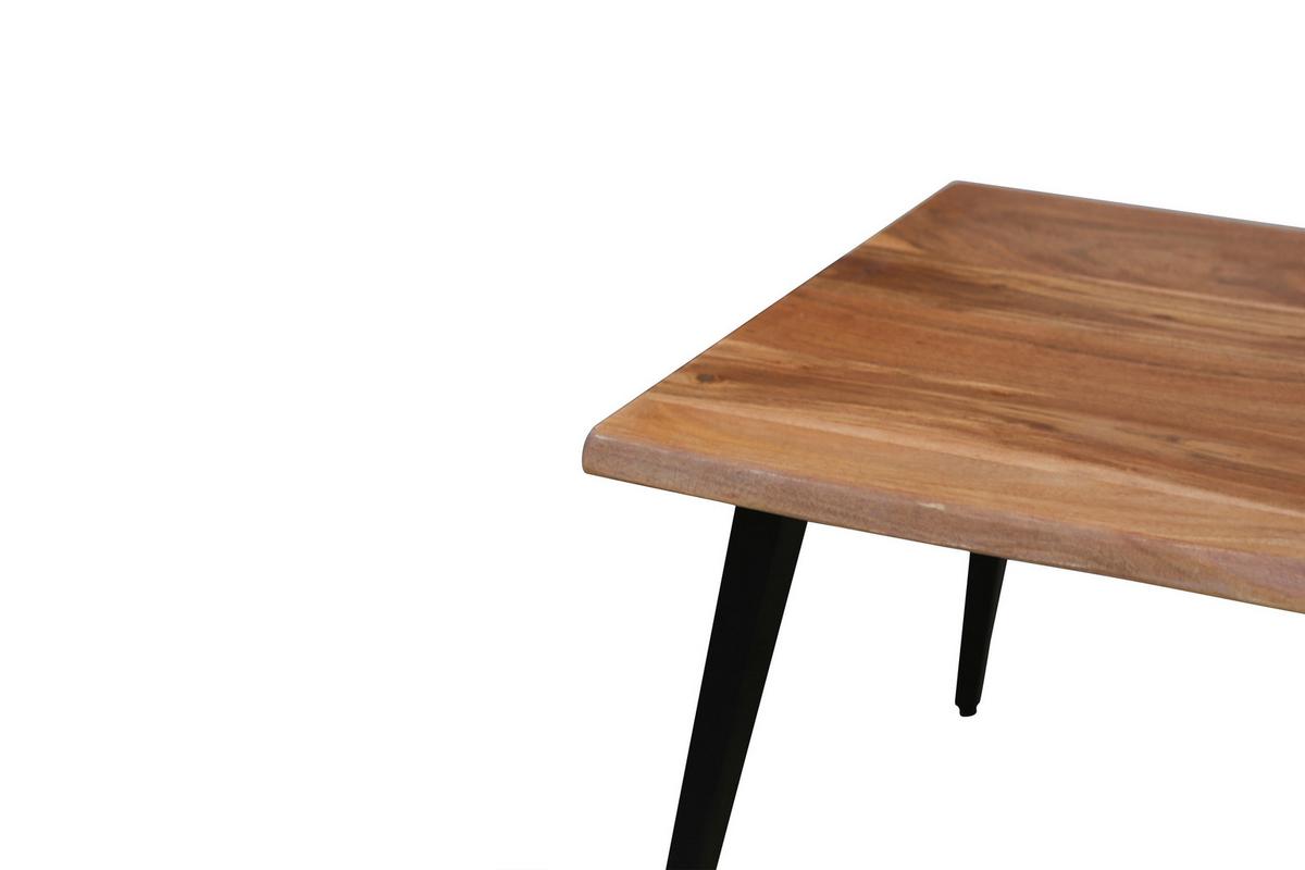 Couchtisch Holz Massiv/Metall Caddy Akazie/Schwarz - Schwarz/Akaziefarben, MODERN, Holz/Metall (110/60/45cm) - MID.YOU