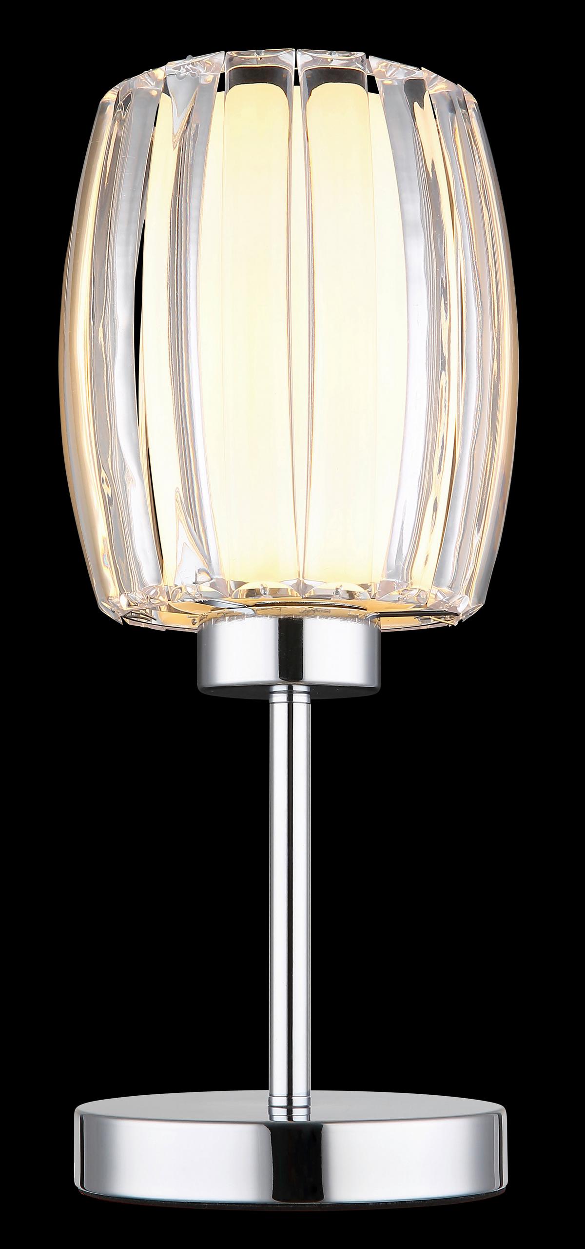 Tischleuchte Wippschalter - Klar/Chromfarben, Design, Glas/Kunststoff (18/40cm) - Globo
