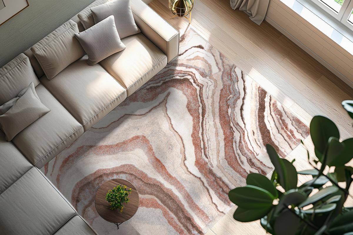 Webteppich My Bologna 461 Terra 80 X 150 - Terracotta/Creme, KONVENTIONELL, Kunststoff/Textil (80/150cm) - Obsession