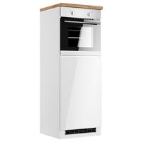 Geräteumbauschrank Monza B: 60 cm Weiß/Eiche Dekor - Weiß Hochglanz/Eiche Wotan, LIFESTYLE, Holzwerkstoff (60/166/60cm) - Held