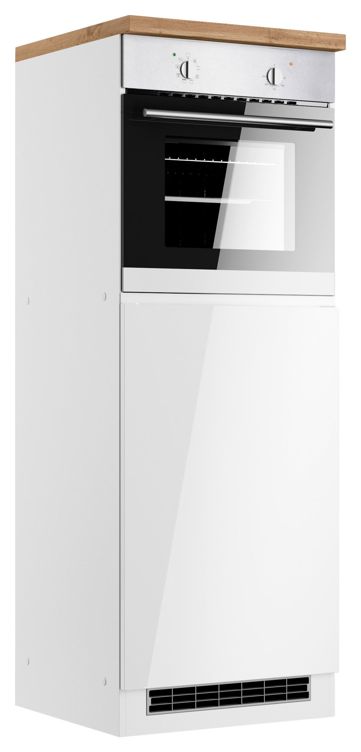 Geräteumbauschrank Monza B: 60 cm Weiß/Eiche Dekor