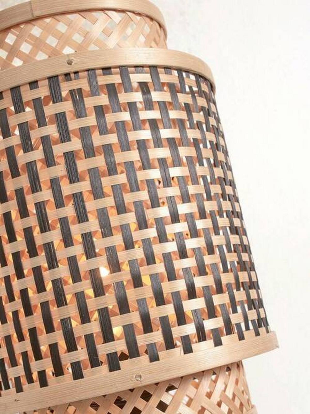Stehleuchte Bhutan/Fs/Fj/N/1825/Bn - Schwarz/Naturfarben, Trend, Holz (20/135cm) - Good & Mojo