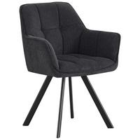 Armlehnstuhl Romy Dunkelgrau/schwarz Gepolstert - Dunkelgrau/Schwarz, MODERN, Textil/Metall (62/85/62cm)