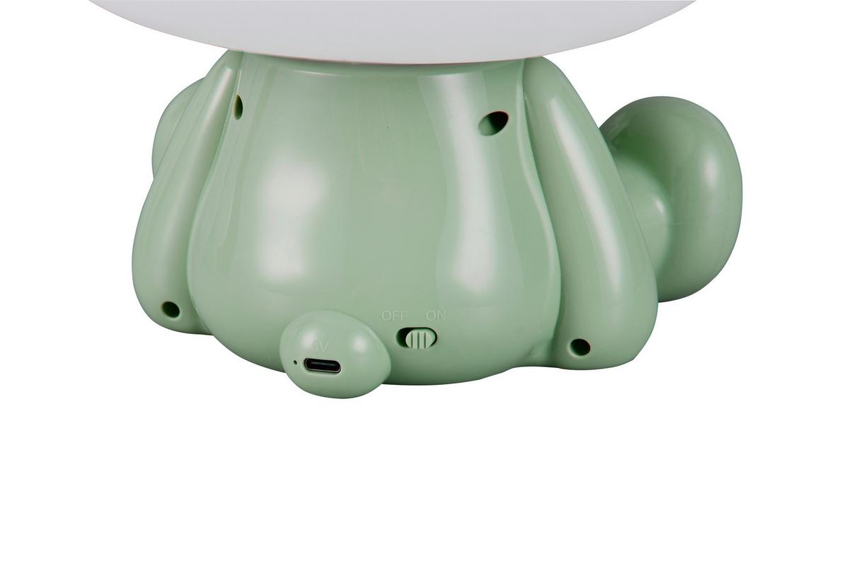 LED-Tischleuchte Cutie Grün Weiß B: 19 cm - Weiß/Grün, LIFESTYLE, Kunststoff (21/19/25,5cm)
