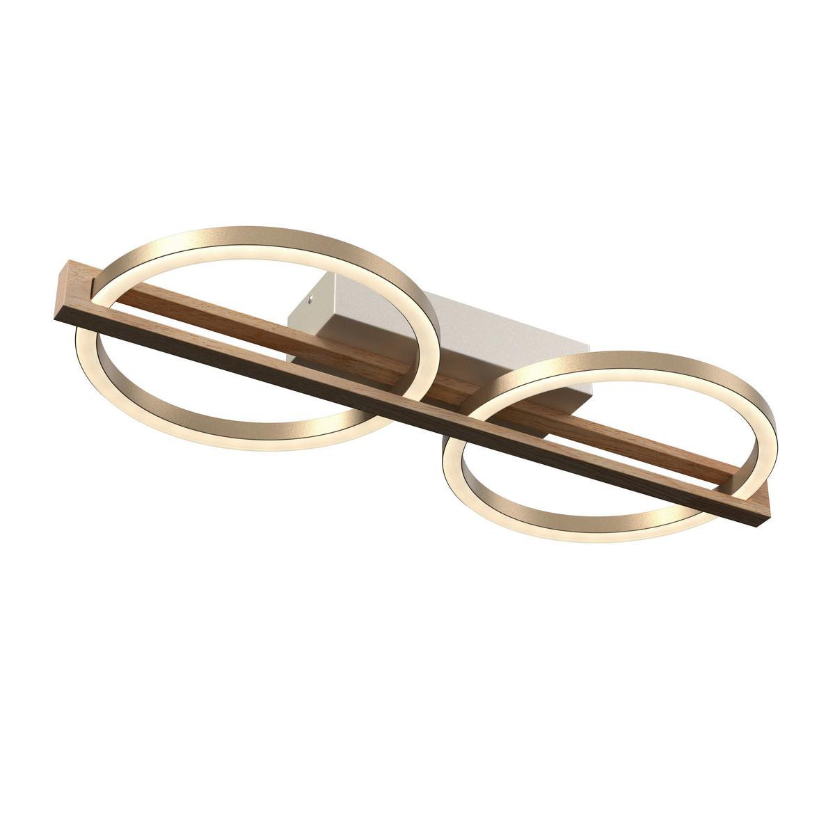 LED-DECKENLEUCHTE CAMILLO - Champagner/Naturfarben, Basics, Holzwerkstoff/Kunststoff (46/20/6cm) - Luca Bessoni