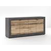 Sideboard 180cm Lunea Alteiche Hell Dekor - Alteiche/Schwarz, Design, Holzwerkstoff (180/86/42cm) - MID.YOU