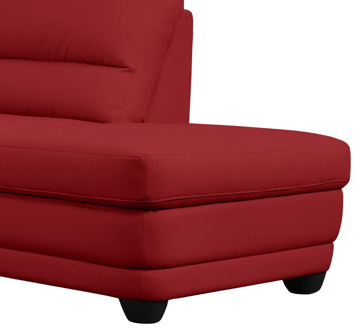 Ecksofa Nebolo Rot Lederlook - Rot, Design, Textil (245/225cm) - Livetastic