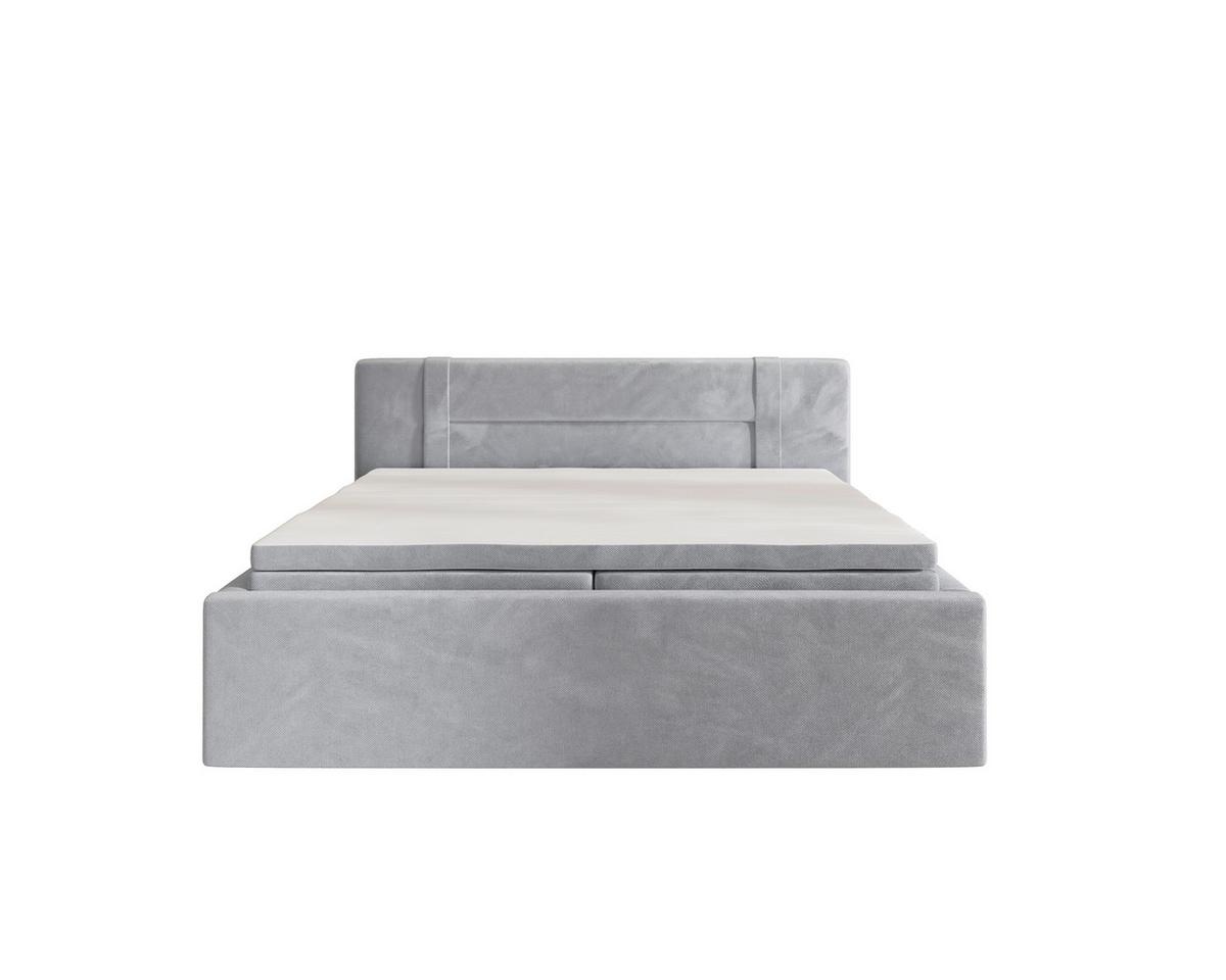 Boxbett Zako 2 Grau LF: 180x200cm - Grau, MODERN, Textil (180/200cm) - MID.YOU