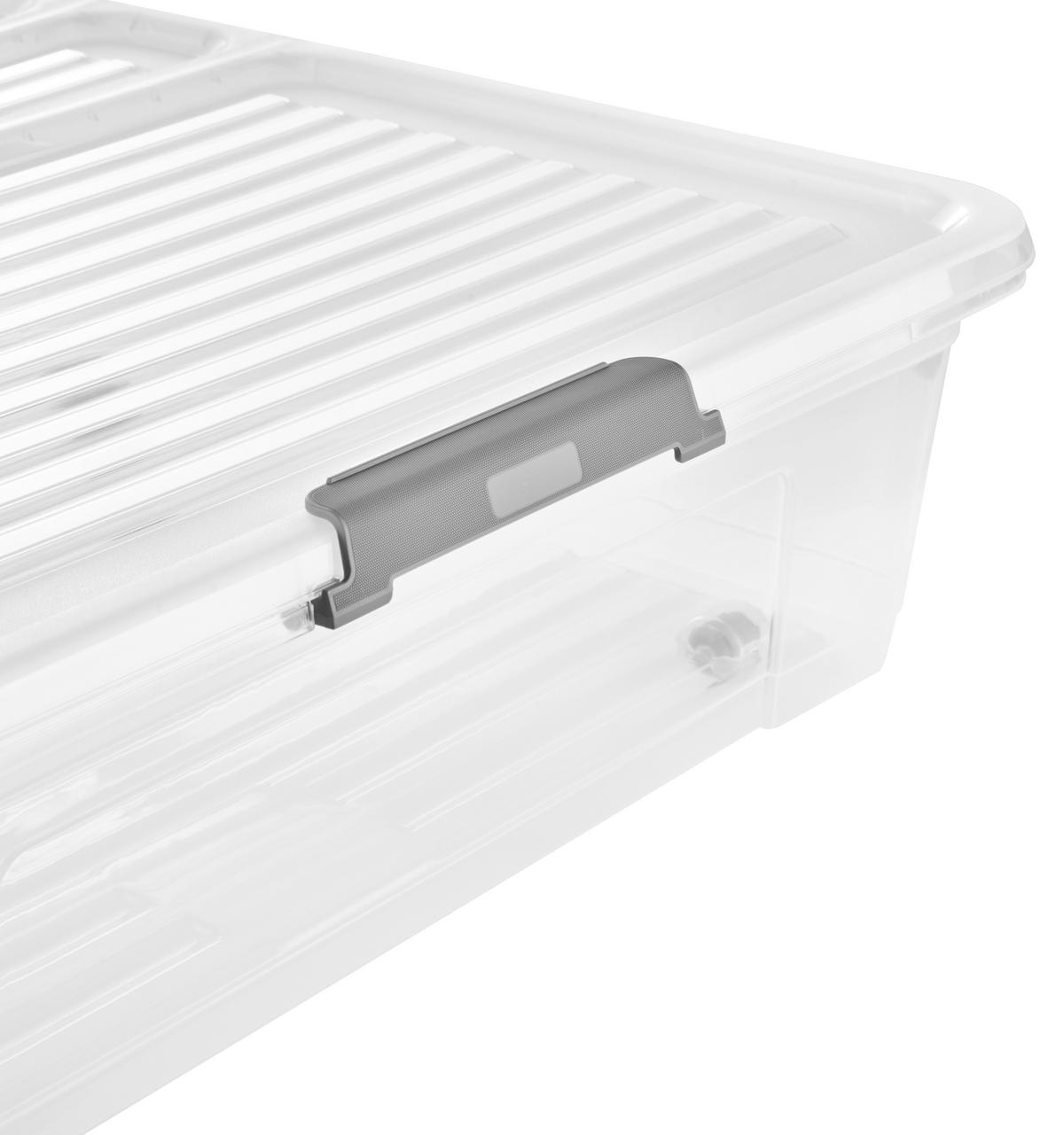 Unterbettroller Leo - Transparent, Basics, Kunststoff (77 cm/58 cm/16 cmcm)