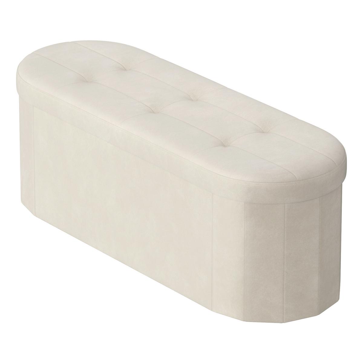 ÚLOŽNÝ BOX NA SEDENIE KRÉMOVÁ - krémová, Trend, kompozitné drevo/textil (110/38/38cm) - Boxxx