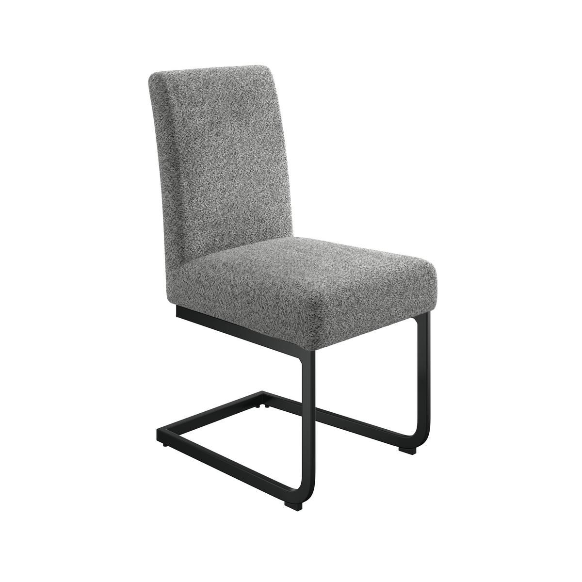 Schwingstuhl Terri Grau Gepolstert - Schwarz/Grau, MODERN, Textil/Metall (46/95/64cm) - MID.YOU