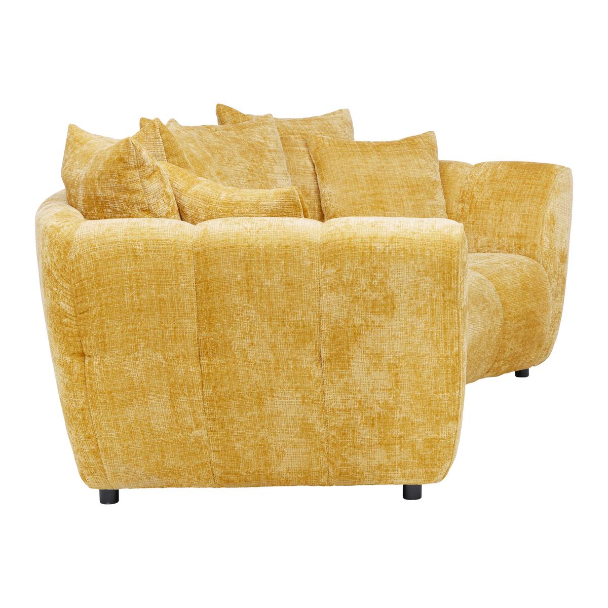 Velká pohovka BONELLI, žlutám s polštáři - černá/žlutá, Moderní, textil/plast (280/74cm) - Mömax