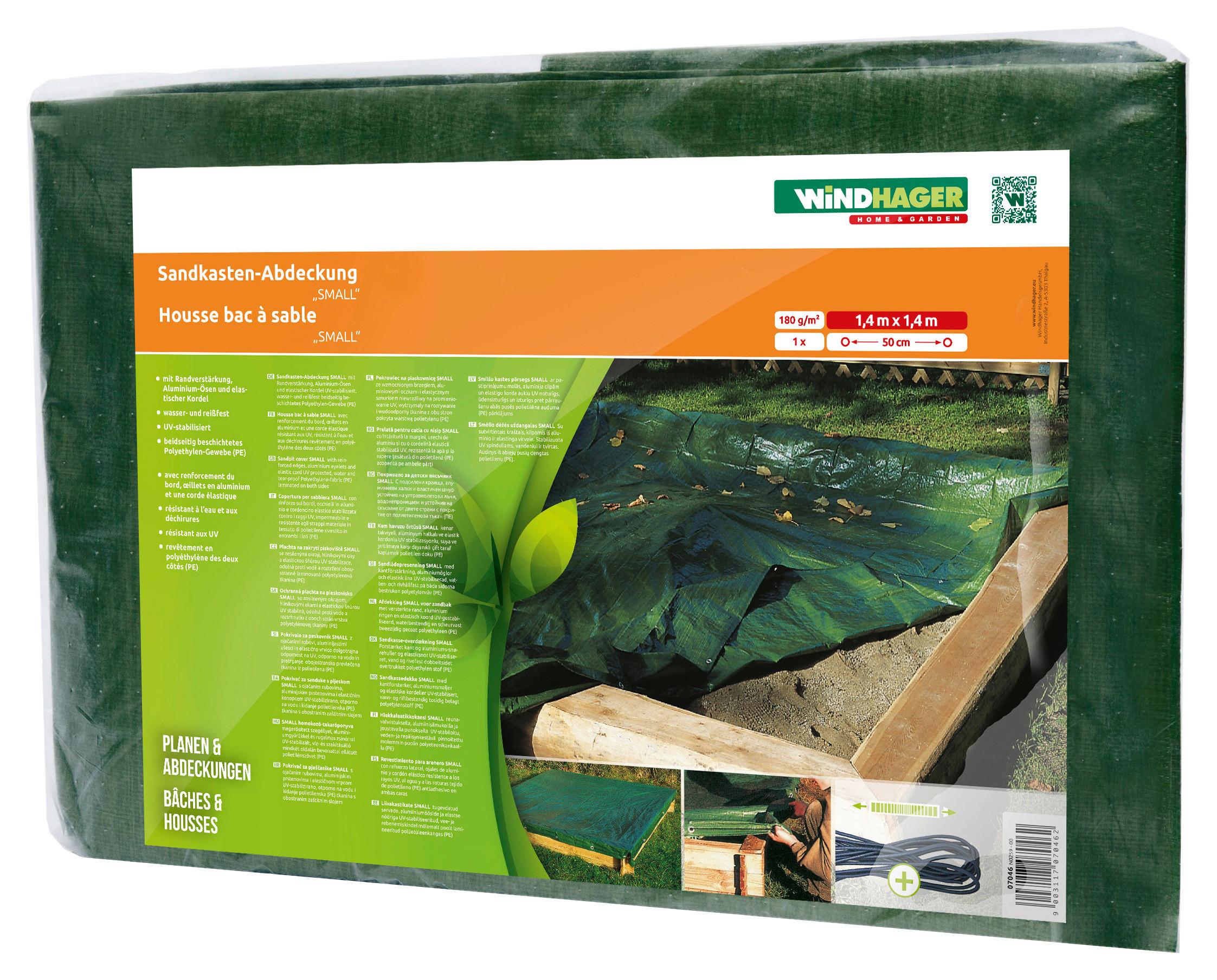Abdeckplane Sandkasten Large 200x200 cm Grün - Grün, Basics (200/200cm)