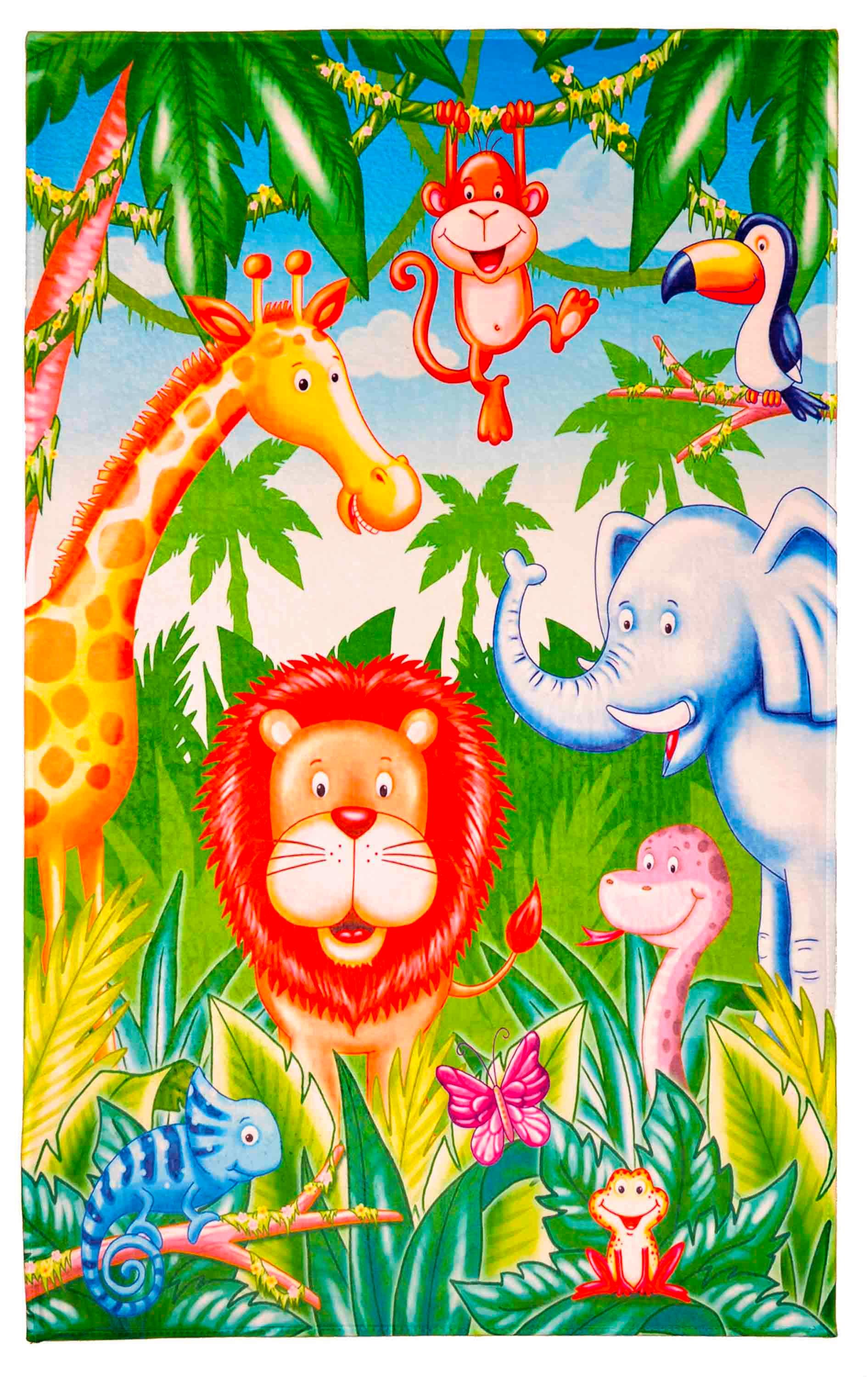 Kinderteppich Tiere Grün Lovely Kids 100x160 Cm - Grün, Trend, Textil (100/160cm)
