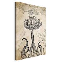 Leinwandbild Schwarz Cappuccino B: 80 cm - Schwarz/Cappuccino, Basics, Holz/Textil (80/120/1.2cm) - artgeist